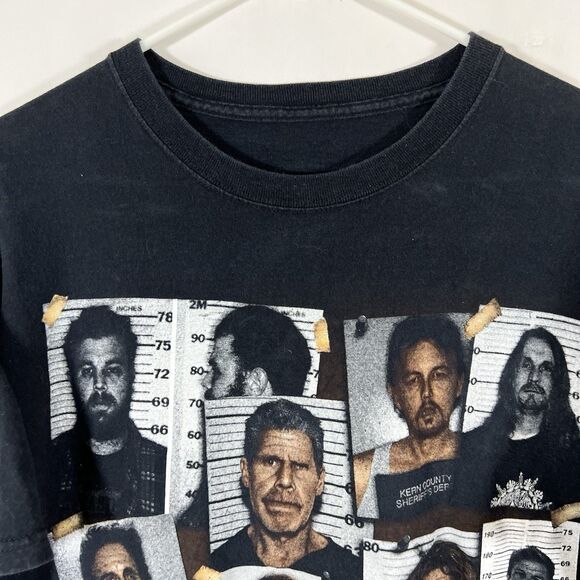 Sons Of Anarchy T Shirt Mens Size Large Black Cast Mugshots Short Sleeve Rare - Picture 2 of 10